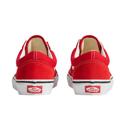 Vans Men's Old Skool Low-Top Sneakers – Classic Skate Shoe, Red Canvas