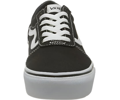 Vans Girls Low-Top Trainer Canvas Sneakers, Black/White - Ndoros