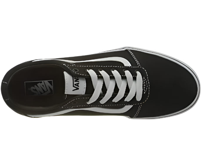 Vans Girls Low-Top Trainer Canvas Sneakers, Black/White - Ndoros
