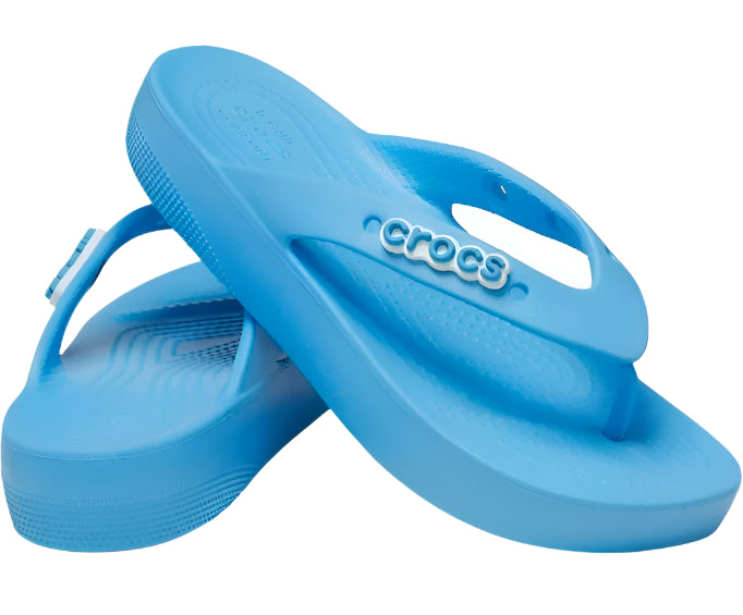 Crocs Women's Classic Platform Flip Flops – Lightweight Cushioned, Oxygen - Ndoros