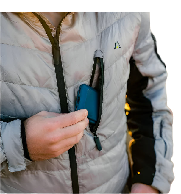 Apricoat EcoDown Adventure Men's Winter Coat - Stylish, Ultra Light Down Jacket, Packable, Gray - Ndoros