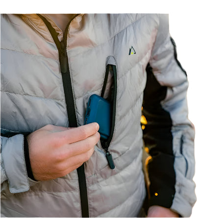 Apricoat EcoDown Adventure Men's Winter Coat - Stylish, Ultra Light Down Jacket, Packable, Gray - Ndoros
