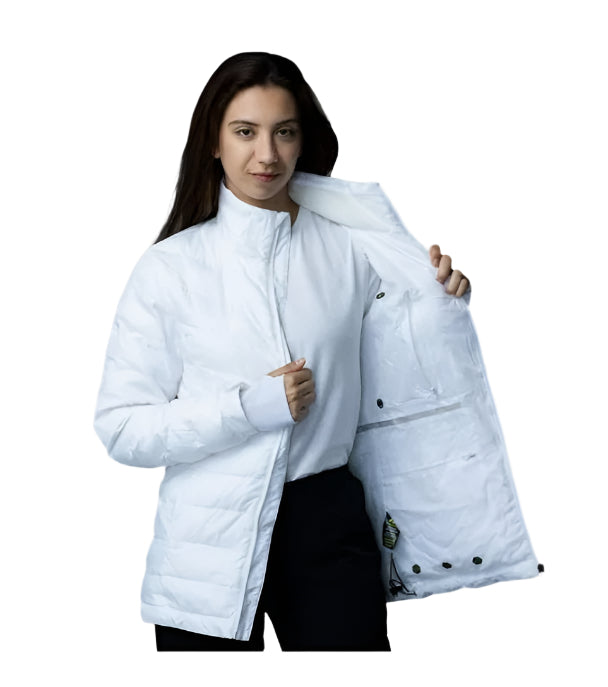 Apricoat Women's EcoDown Adventure Winter Jacket – Ultra-Light Hooded Puffer Coat, Packable, ,White - Ndoros