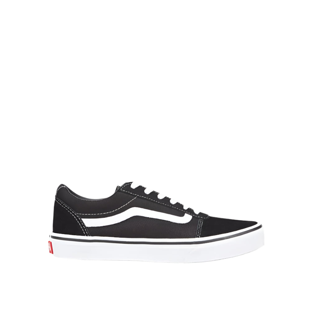 Vans Youth Ward Low-Top Skate Sneakers – Unisex Kids Casual Shoes, Black/White - Ndoros