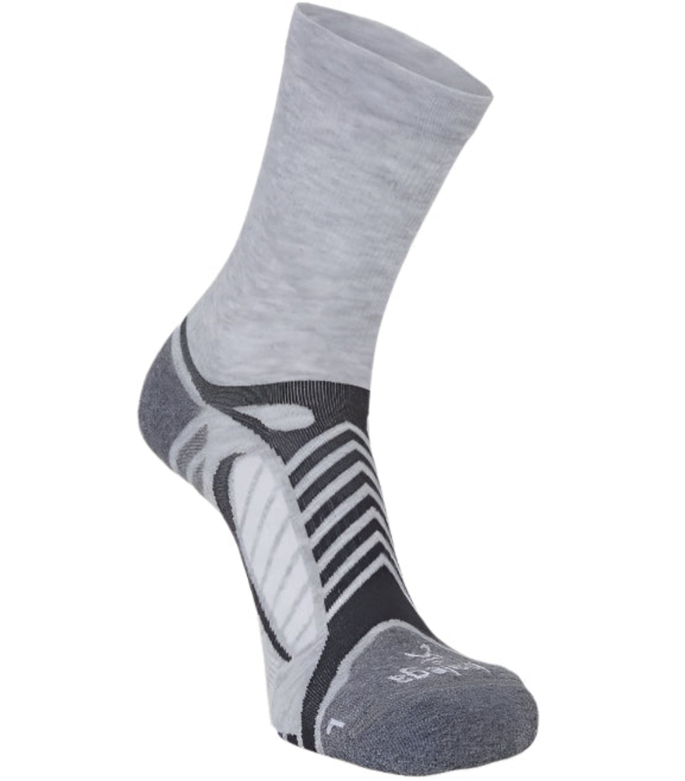 Balega Ultralight Crew Lightweight Performance  Athletic Running Socks Unisex, Grey/White
