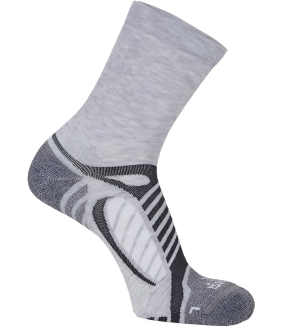 Balega Ultralight Crew Lightweight Performance  Athletic Running Socks Unisex, Grey/White