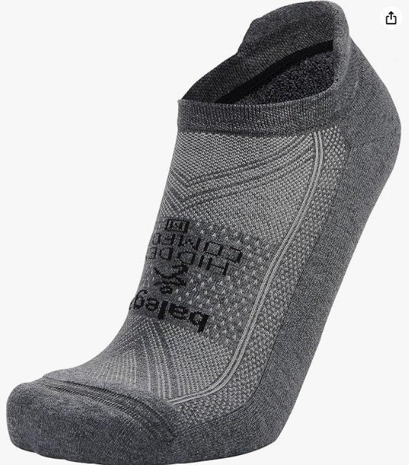 Balega Hidden Comfort Performance No Show Athletic Running Socks Unisex, Charcoal