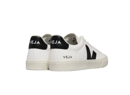 Veja Men's Campo Leather Shoe, Black/White