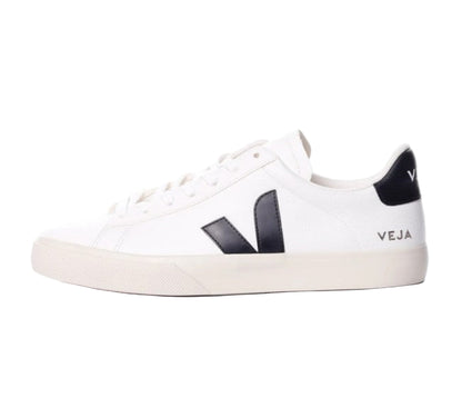 Veja Men's Campo Leather Shoe, Black/White