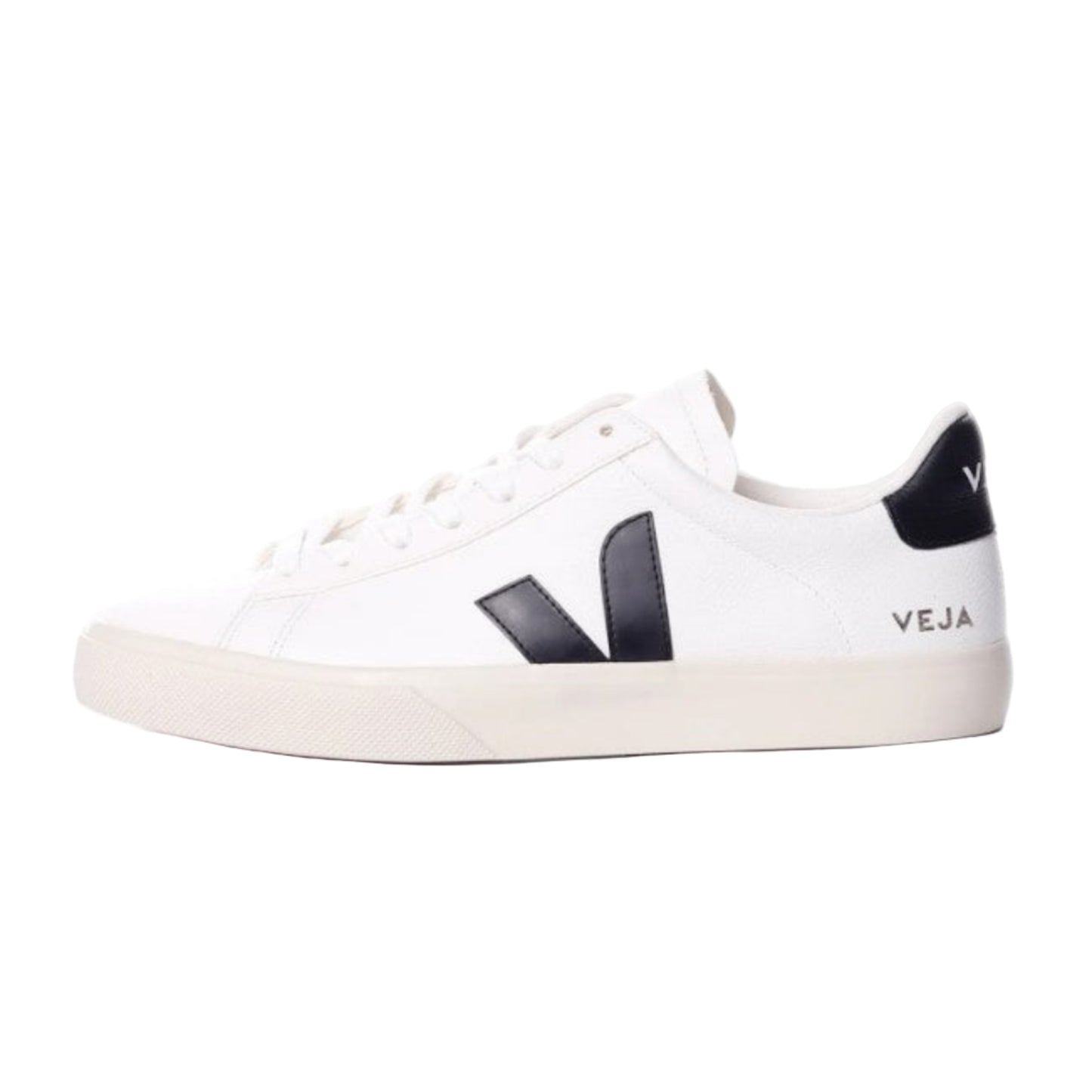 Veja Men's Campo Leather Shoe, Black/White - Ndoros