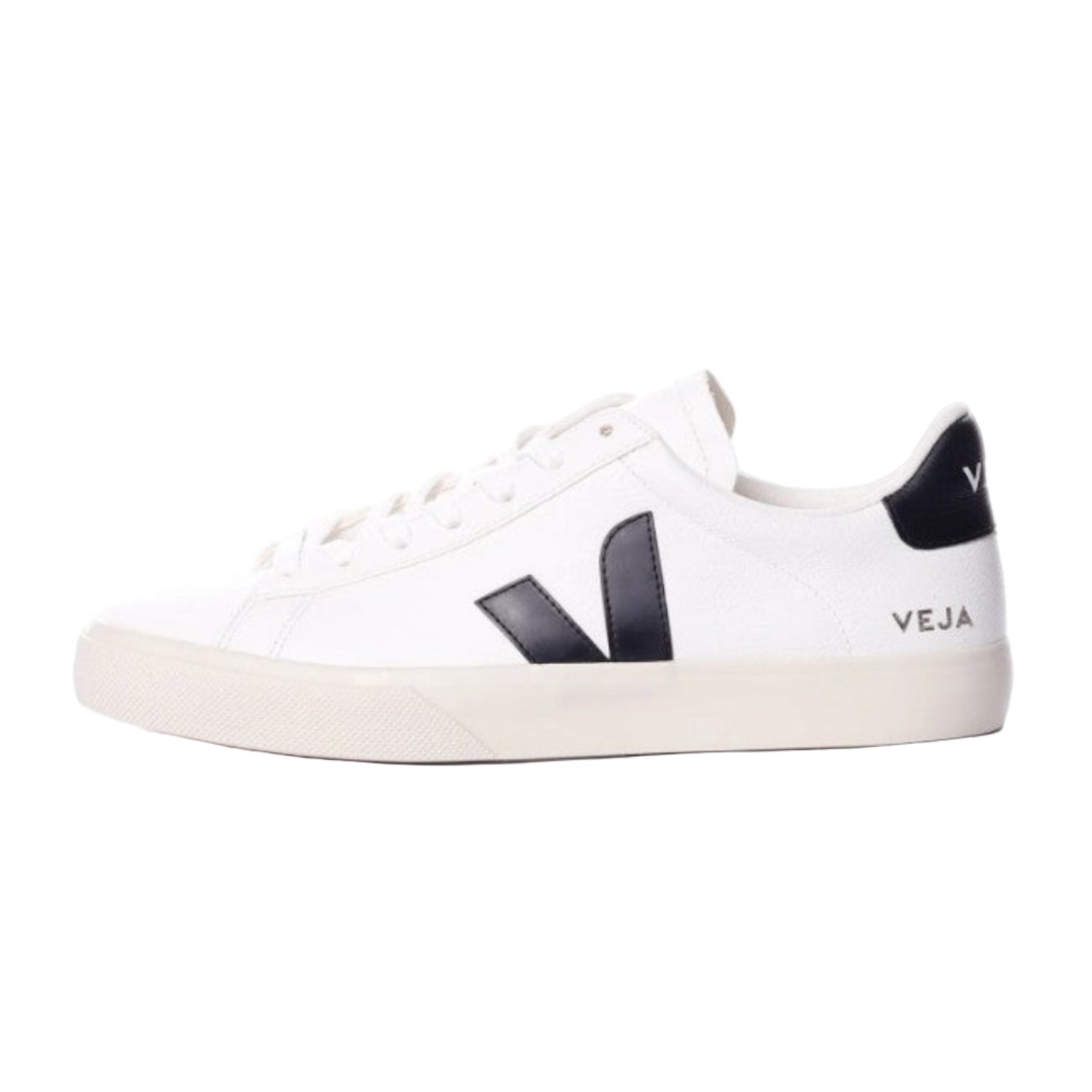 Veja Men's Campo Leather Shoe, Black/White - Ndoros
