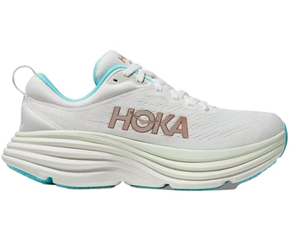 Hoka Women's Bondi 8 Sneaker, Frost/Rose Gold