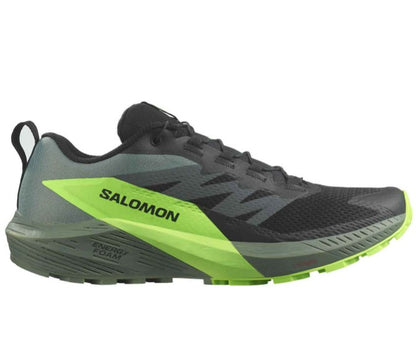 Salomon Sense Ride 5 Unisex Trail Running Shoes Black/Laurel Wreath/Green Gecko