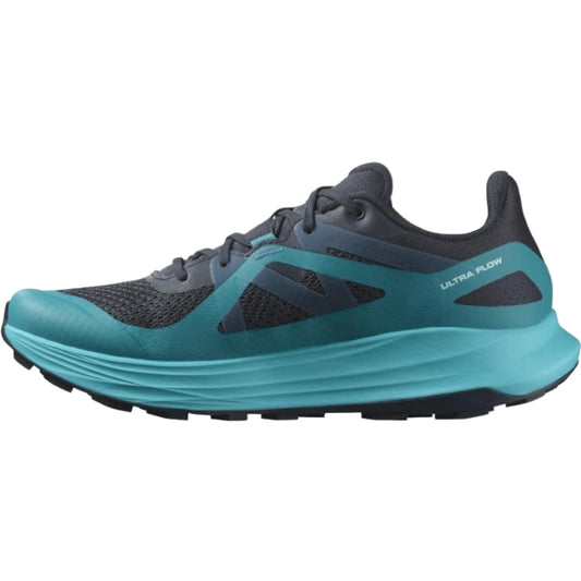 Salomon Men's ULTRA FLOW Men's Trail Running Shoes, and Versatile for Road-to-Trail Adventures, Carbon/Tahitian Tide/Deep Dive