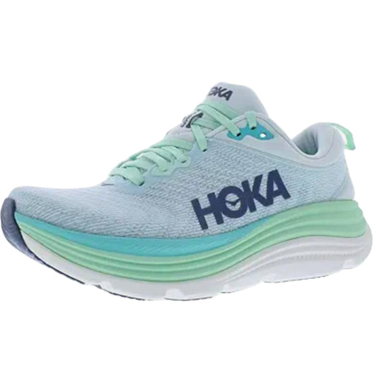 Hoka Gaviota 5 Women Cushioned Runing Shoes, Snow Melt/Cielo Blue