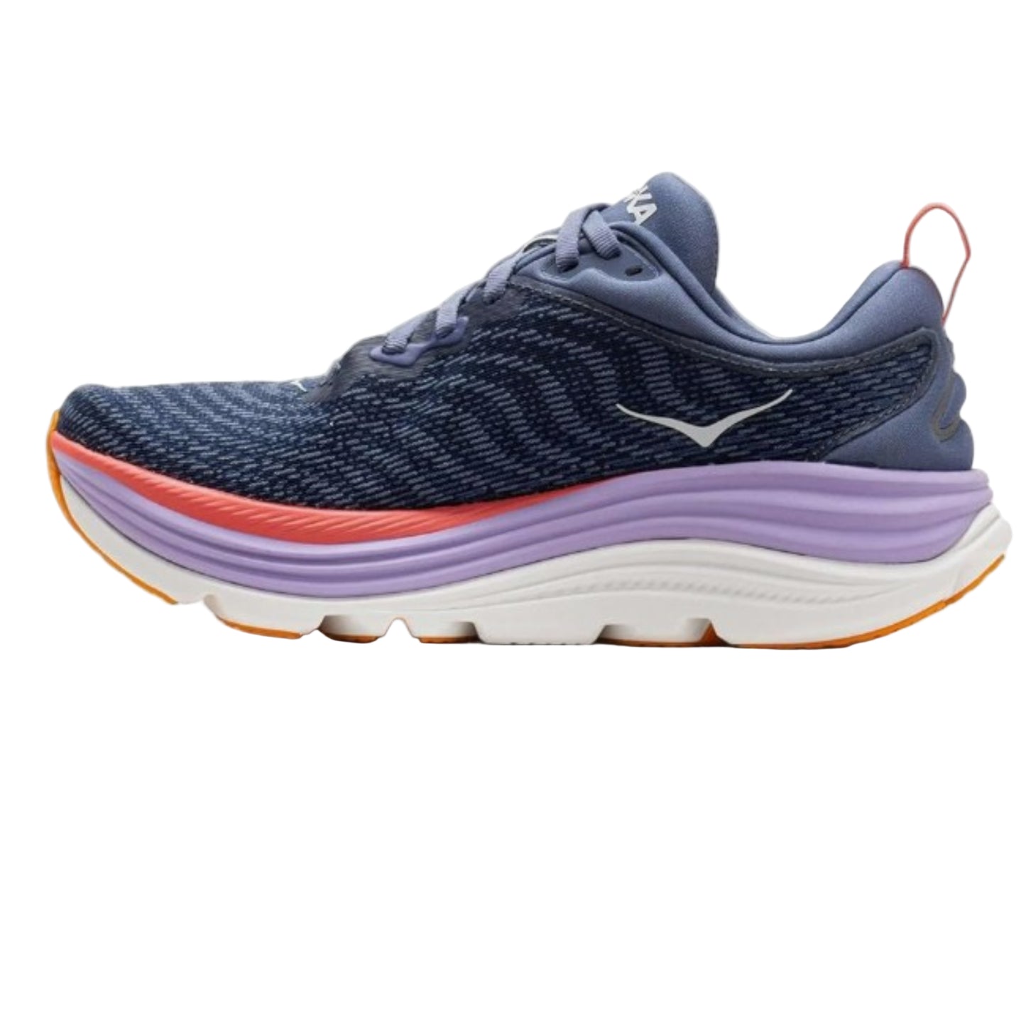 Hoka Gaviota 5 Women Cushioned Runing Shoes, Anchor/Grapefruit