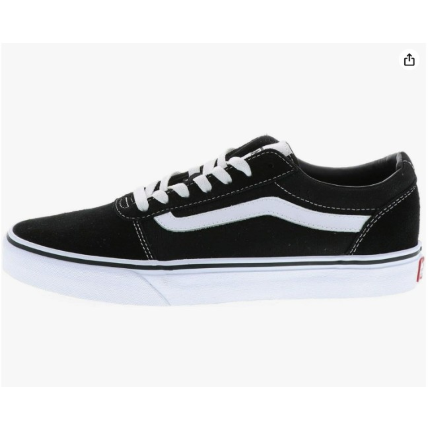 Vans Men's Ward Sneaker Suede Canvas Black White - Ndoros