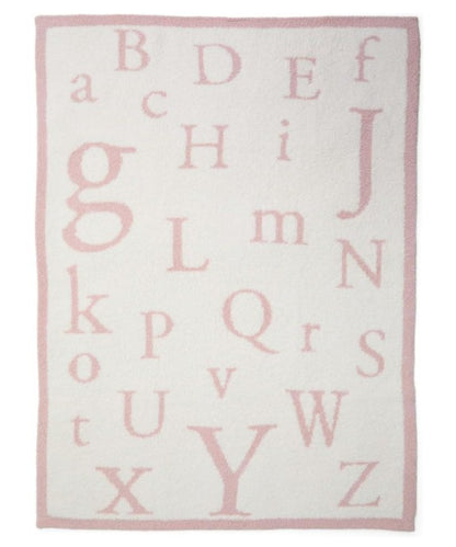 Barefoot Dreams Unisex CozyChic ABC Blanket Dusty Rose/Cream Baby