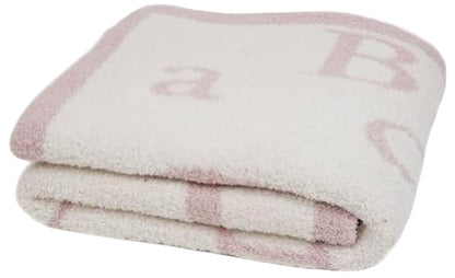 Barefoot Dreams Unisex CozyChic ABC Blanket Dusty Rose/Cream Baby