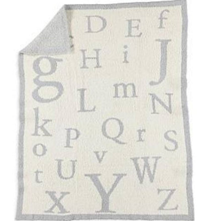 Barefoot Dreams Unisex CozyChic ABC Blanket Dusty Rose/Cream Baby