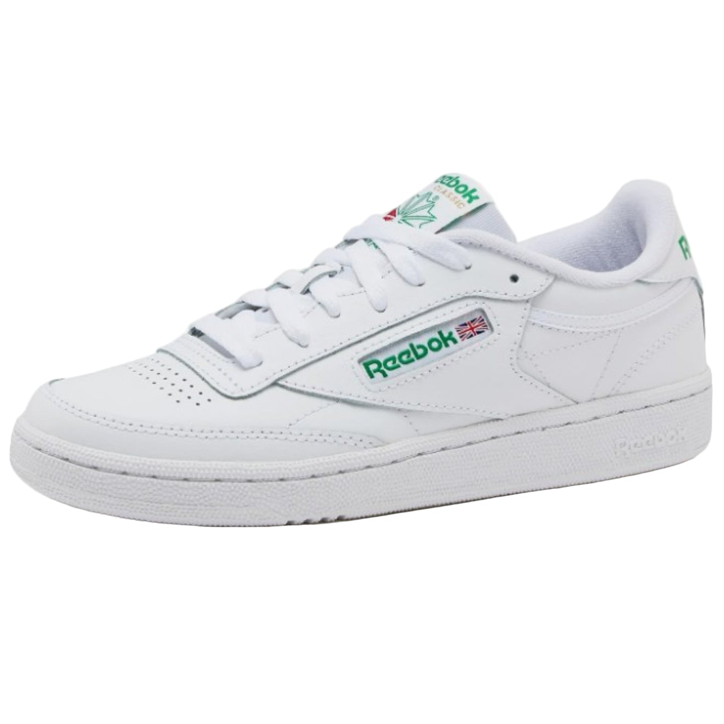 Reebok Men’s Club C Sneaker, White/Green