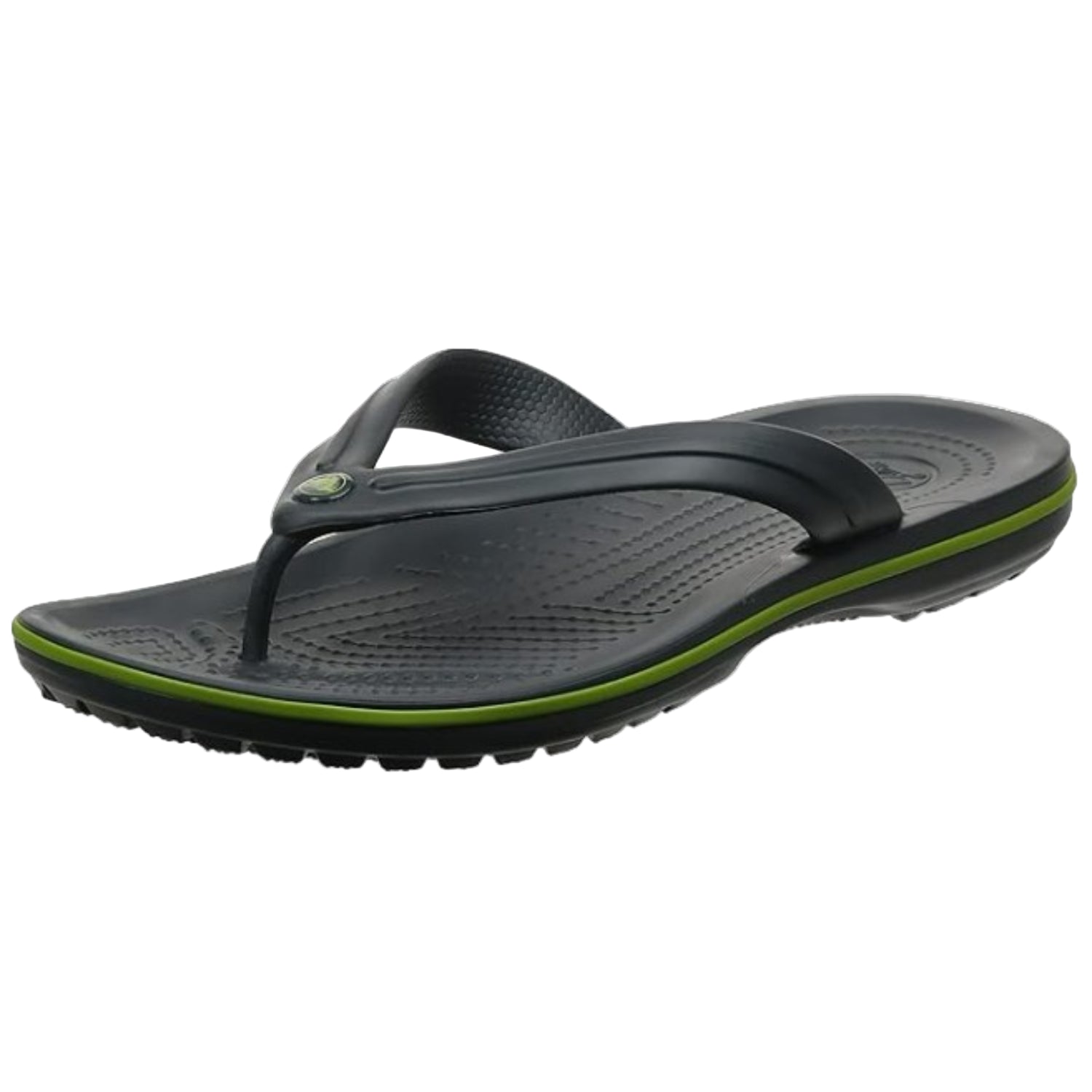 Crocs Unisex Crocband Flip Flops, Graphite/Volt Green - Ndoros