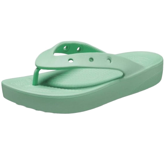 Crocs Women's Classic Flip Flops, Platform Sandals, Jade Stone - Ndoros