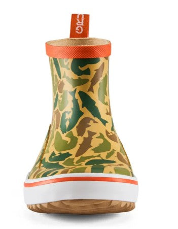 Grundens Kid's Guppy Rain Boots Waterproof, Fish Camo - Ndoros