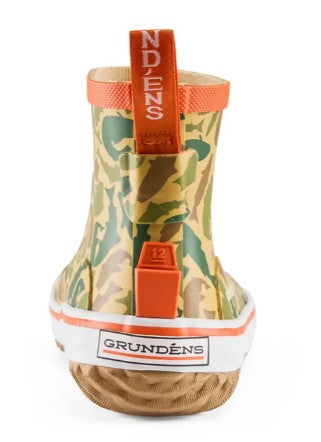 Grundens Kid's Guppy Rain Boots Waterproof, Fish Camo - Ndoros