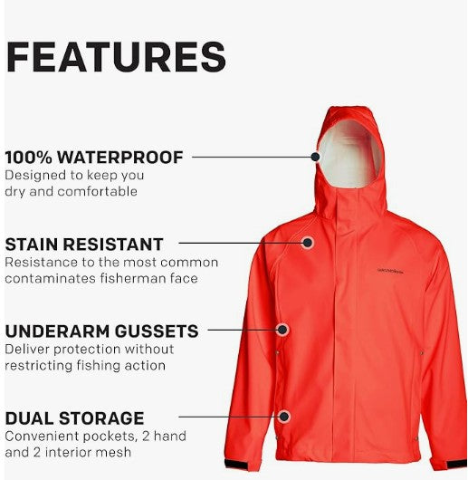 Grundens Men’s Neptune Jacket, Orange - Ndoros
