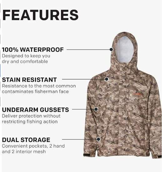 Grundens Men’s Neptune Jacket, Refraction Camo Stone - Ndoros