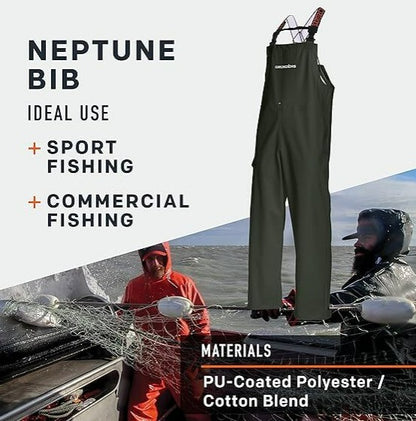 Grundens Men’s Neptune Bib Pants, Green - Ndoros