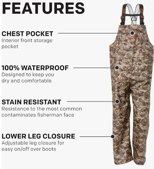 Grundens Men’s Neptune Bib Pants, Refraction Camo Stone - Ndoros