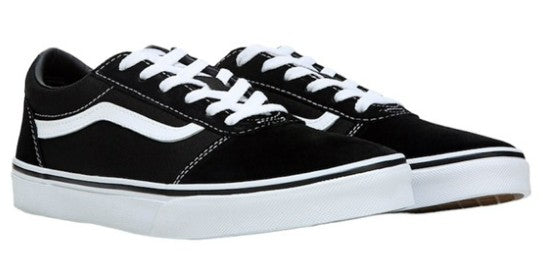 Vans Youth Ward Low-Top Skate Sneakers – Unisex Kids Casual Shoes, Black/White