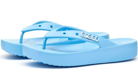 Crocs Women's Classic Platform Flip Flops – Lightweight Cushioned, Oxygen - Ndoros