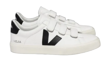 Veja Men's Recife Logo Sneaker, Extra White - Black - Ndoros