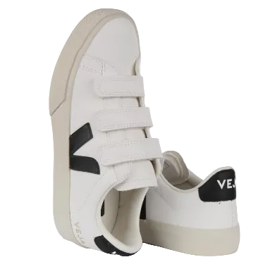 Veja Men's Recife Logo Sneaker, Extra White - Black - Ndoros