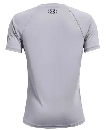 Under Armour Boys Logo Short Sleeve Tee Shirt, Mod Gray Light Heather /Black - Ndoros