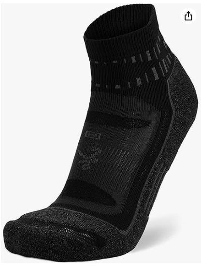 Balega Blister Resist Quarter Performance Quarter Athletic Running Socks Unisex, Black - Ndoros