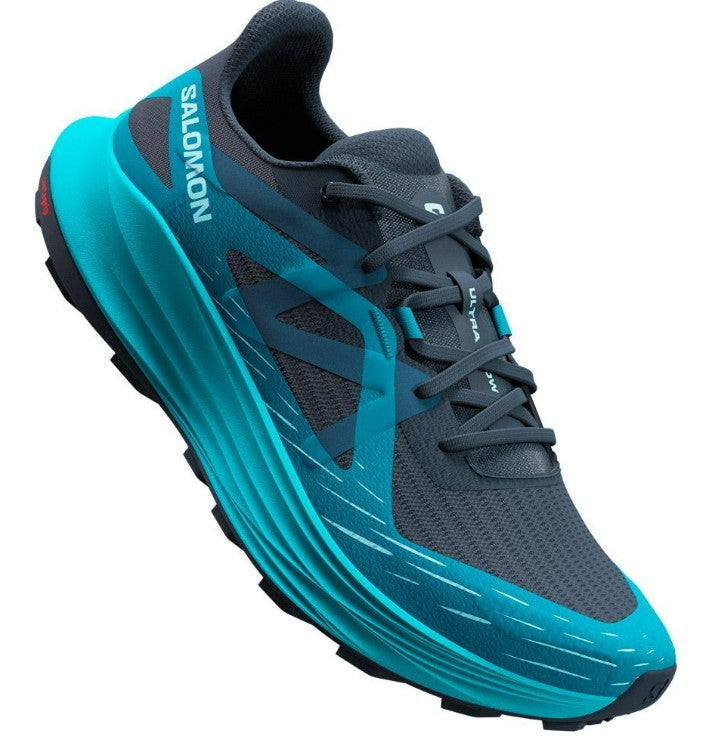 Salomon Men's ULTRA FLOW Men's Trail Running Shoes, and Versatile for Road-to-Trail Adventures, Carbon/Tahitian Tide/Deep Dive