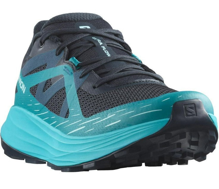 Salomon Men's ULTRA FLOW Men's Trail Running Shoes, and Versatile for Road-to-Trail Adventures, Carbon/Tahitian Tide/Deep Dive
