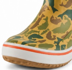 Grundens Kid's Guppy Rain Boots Waterproof, Fish Camo - Ndoros