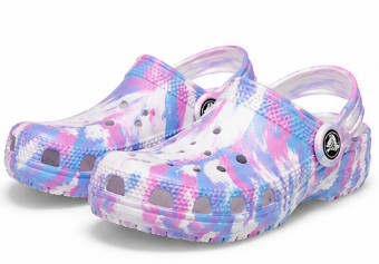 Crocs Classic Marbled Clog K White/Pink Kids - Ndoros