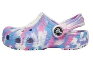 Crocs Unisex-Child Classic Marbled Tie-dye Clog | White/Pink