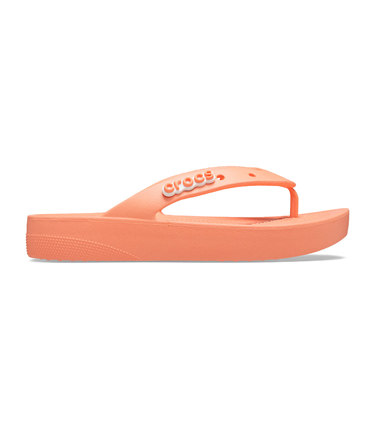 Crocs Women's Classic Flip Flops Platform Sandals | Papaya - Ndoros