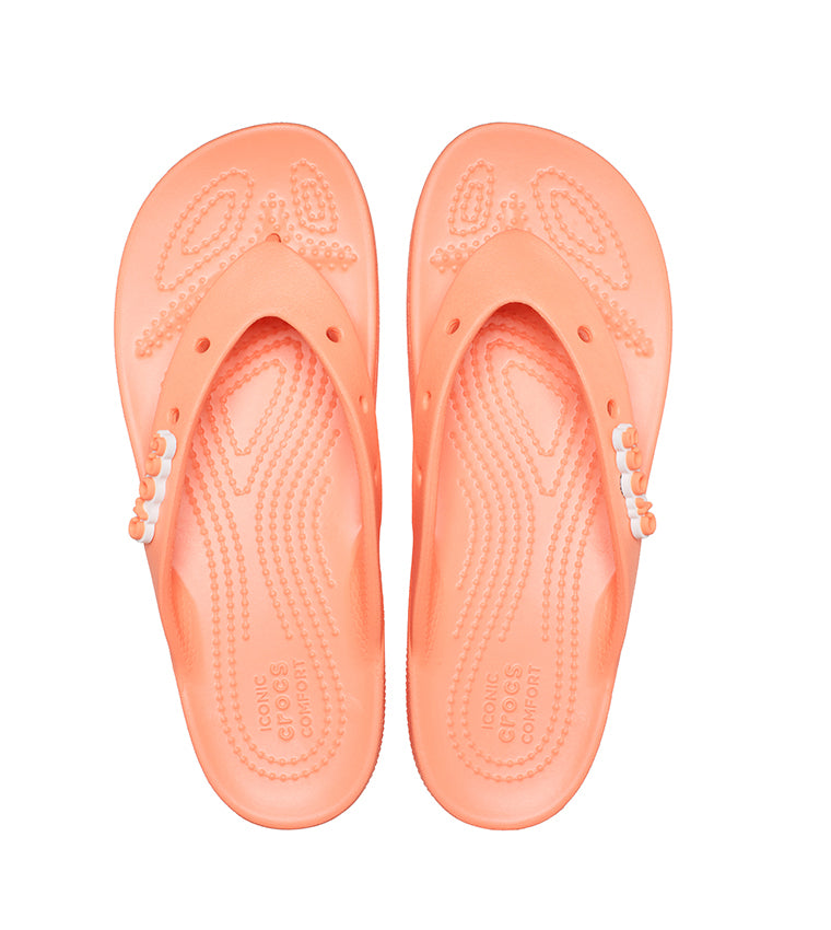 Crocs Women's Classic Flip Flops Platform Sandals | Papaya - Ndoros