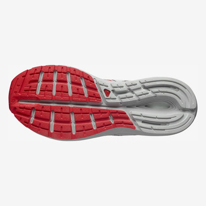 Salomon Men's Sonic 5 Confidence Trail Running Shoe, White/Red