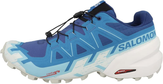 Salomon Speedcross 5 Gore-Tex Men's Trail Running Shoes, Weather Protection, Aggressive Grip, Precise Fit, Lapis Blue Ibiza Blue White L47301700, 11.5 US