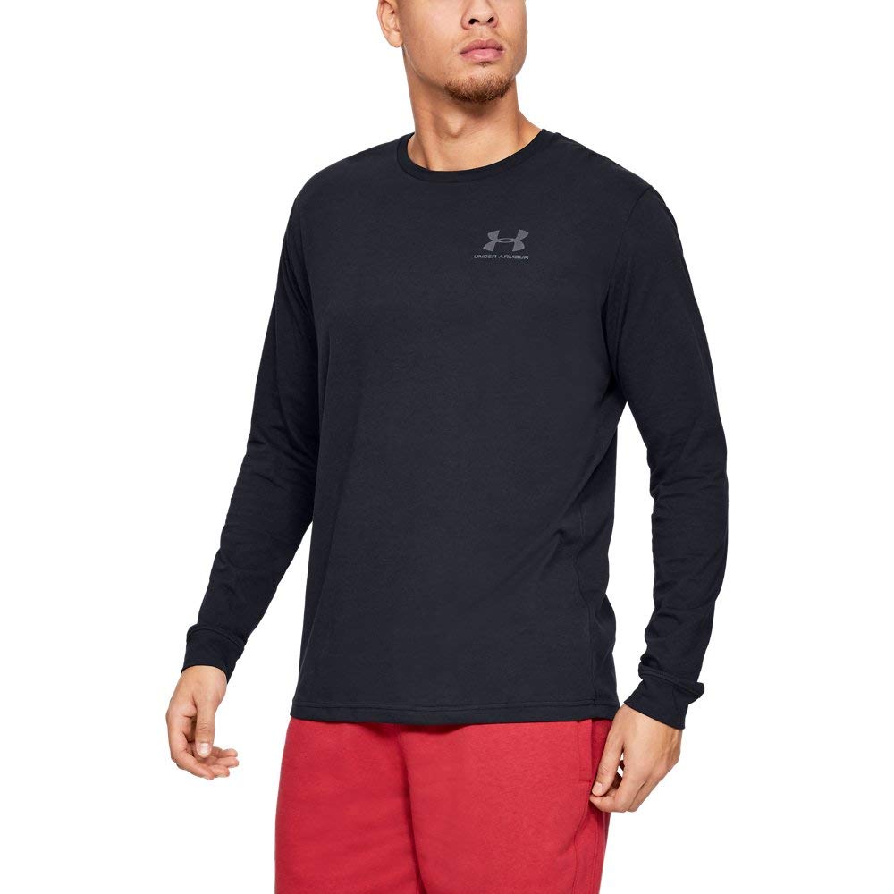 Under Armour Men's Sportstyle Left Chest Long-Sleeve T-Shirt, Black - Ndoros