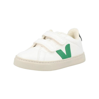Veja Esplar Winter Extra White/Emeraude Chrome-Free Leather 9½ US Toddler